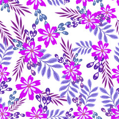 Floral seamless patterns. Vector design for paper, cover, fabric, interior decor and other users