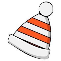 woolen knit cap vector color omission icon design, Winter Season Element symbol, Snowboarding Equipment Sign, extreme sports stock illustration,
