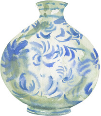 blue ceramic vase transparent png