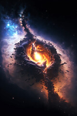 Spiral galaxy nebula, space art