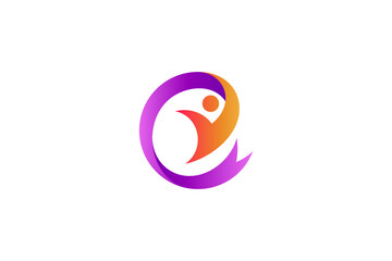 People logo with circular shape with ribbon variation