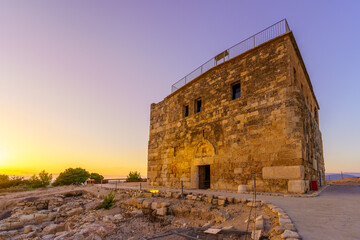 Sunset view of the Crusader Castle, in Tzipori