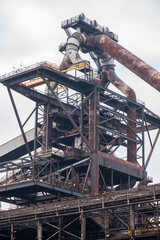 The highest mezzanine of a former steelworks in Redcar, UK.