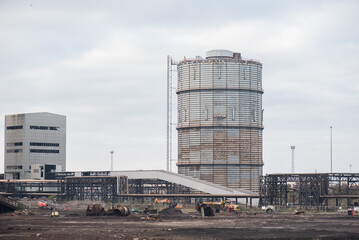 Obraz premium Remains of a former steelworks in Redcar, United Kingdom.