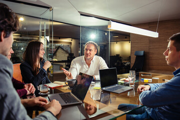 Businessman speaking during a meeting
