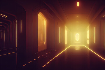 Science fiction hallway

