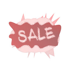 Abstract transparent grunge sale sticker element.