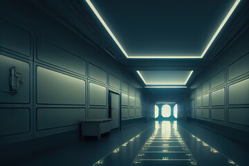 Science fiction hallway
