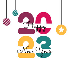 Happy New 2023 Year minimalism poster. Typography geometric logo 2023 for branding, banner, cover, invitation card.