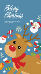 Fototapeta premium Happy Christmas Day wish template