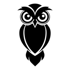 Owl icon. Logo of a bird on white background. Vector illustration.
