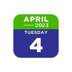 calendar april 2023 in trendy flat style