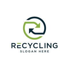 Vector graphic of recycling logo design template
