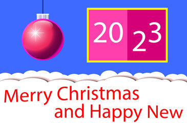 Merry Christmas envelope isolated on blue background