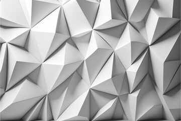 Abstract white 3d wall with polygonal pattern background