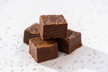 Homemade chocolate peanut butter fudge