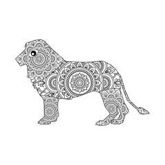 Vector animal mandala coloring page for kids