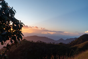 sunset view in the mountains