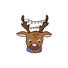 christmas reindeer with red nose