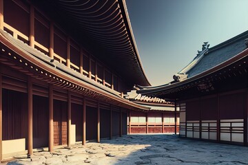 Fototapeta na wymiar Architecture of Japan At Ancient Period of Time 