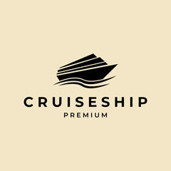 Cruise ship logo vector icon design template
