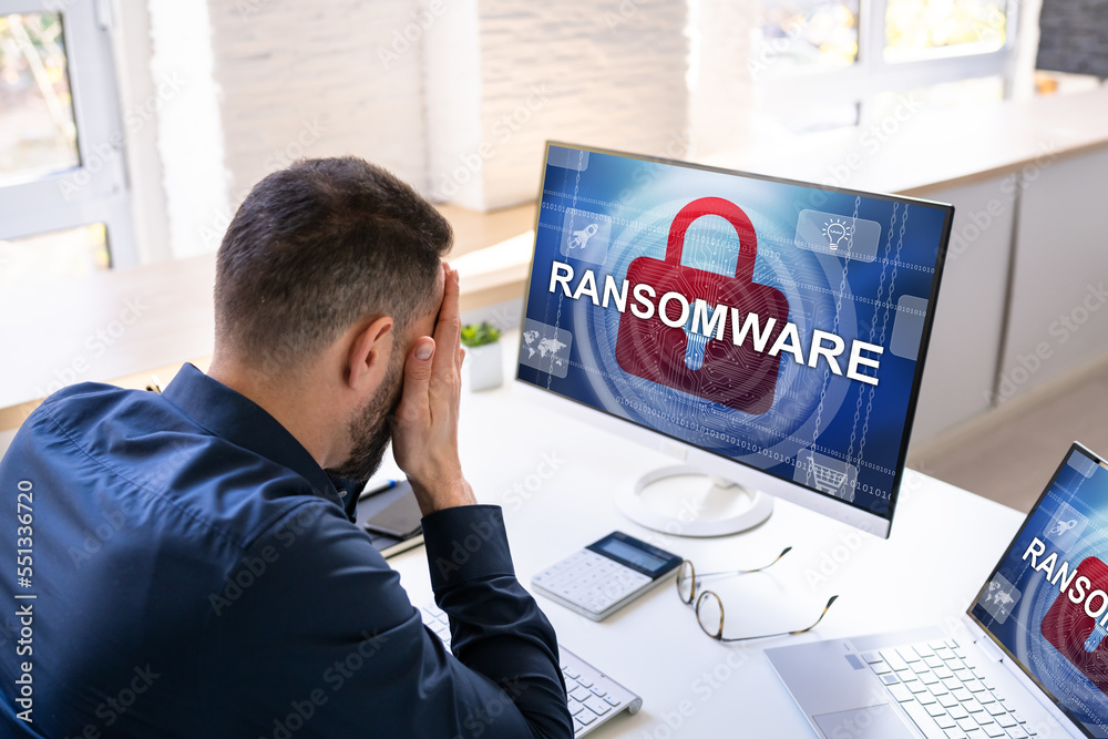 Poster ransomware cyber attack showing personal files encrypted