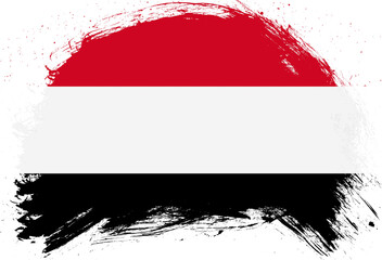 Distressed stroke brush painted flag of egypt on white background