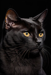 black cat portrait