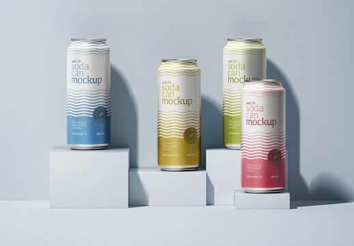 Realistic Soda Can Mockup for Beverage Packaging and Brand Design