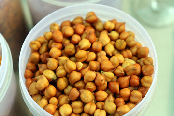 Close view of Brown chana or  chickpea in a Bowl