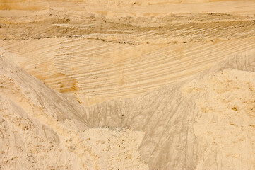 in the photo, sand in a sand quarry close-up