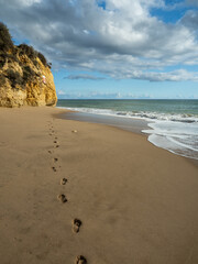 The very beautiful Oura Beach in Albufeira on the Southern Portuguese coast.