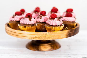 Chocolate raspberry cupcakes