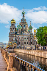 Obraz premium St. Petersburg, Russia - june 2022: Cathedral of the Savior on Spilled Blood in summer
