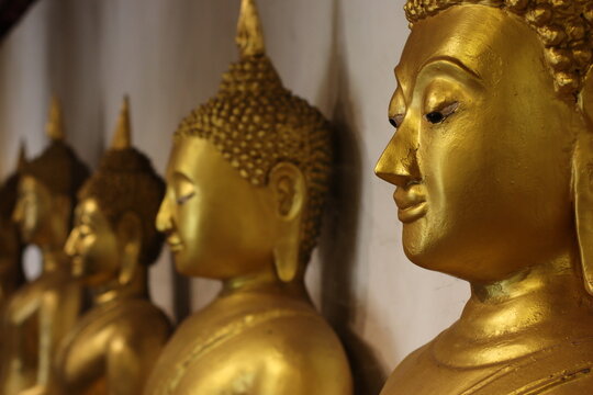 golden buddha statue in Temple