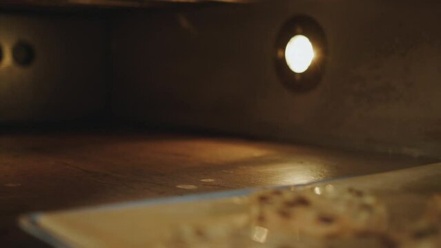 Cookies are getting of from the oven