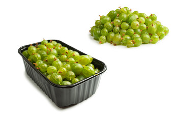 A group of gooseberries isolated on a white background.