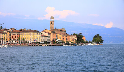 Fototapeta na wymiar View of the historic part of Salo on Lake Garda.