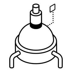 An outline isometric icon of fuel pipeline 