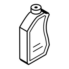 Easy to use isometric icon of oil can 