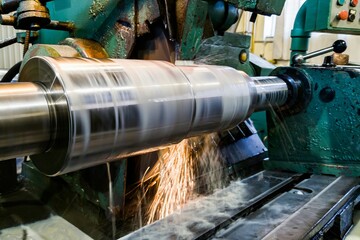 Processing and manufacturing of a shaft with an abrasive stone on a circular grinding machine,...