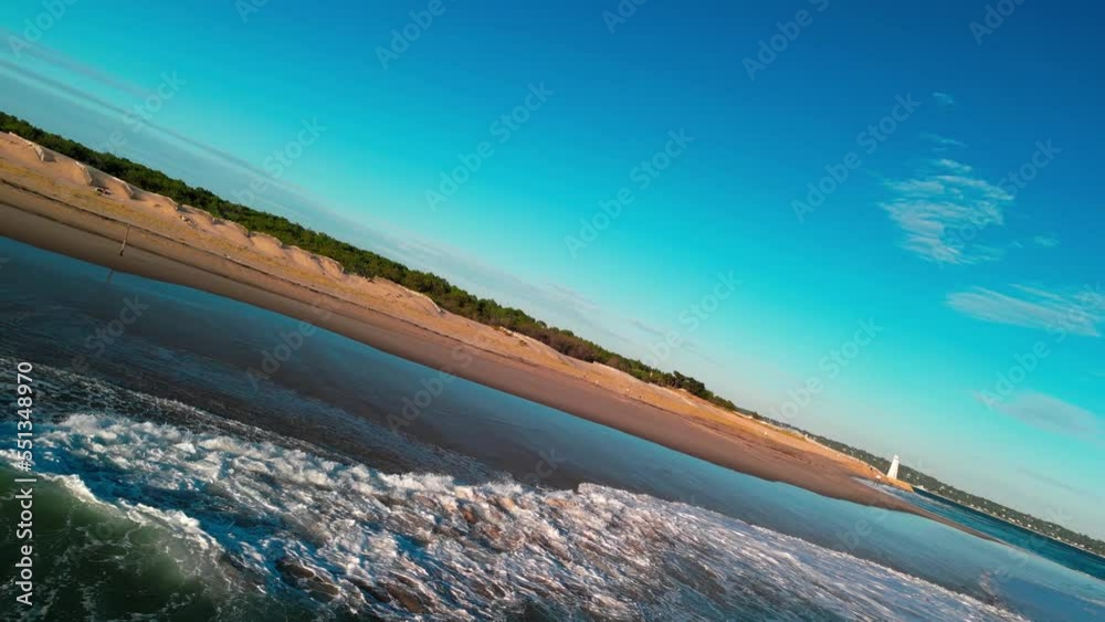 Wall mural Aerial footage of Cap Ferret with swimming and surfing beaches located on the coast of France