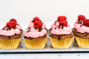 Chocolate raspberry cupcakes
