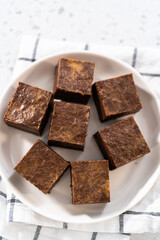 Homemade chocolate peanut butter fudge