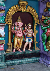 Hindu diety statues at Batu Caves in Kuala Lumpur Malaysia