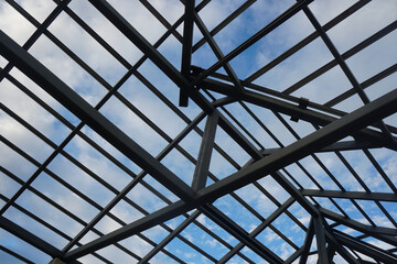 Welding of galvanized steel roof structures.