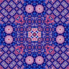 Nautical boho bandanna coastal patchwork fabric tile. Seamless pattern in patched washed fabric effect quilt. Endless summer beach fashion repeat swatch.