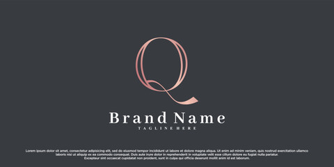 Initial latter q logo design with creative concept Premium Vector