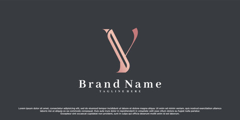Initial latter y logo design with creative concept Premium Vector