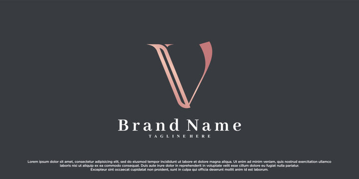 Initial latter v logo design with creative concept Premium Vector